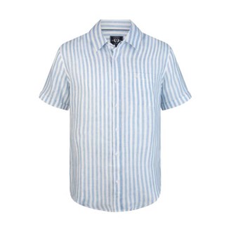 SS Linen Shirt in Blue Stripe
